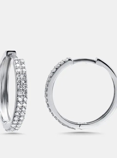 0.60 cts Round Lab Grown Diamonds 18k White Gold Earrings