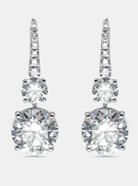 14.5 cts Round Lab Grown Diamonds 18k White Gold Earrings