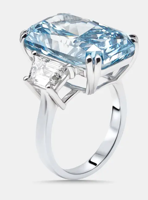 17 cts Radiant, Trapazoid Lab Grown Diamonds 18k White Gold Ring Size 52