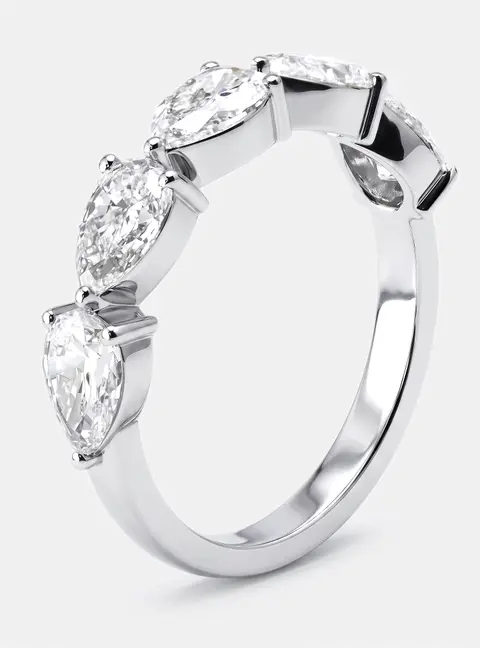 1.8 cts Pear Lab Grown Diamonds 18k White Gold Ring Size 52