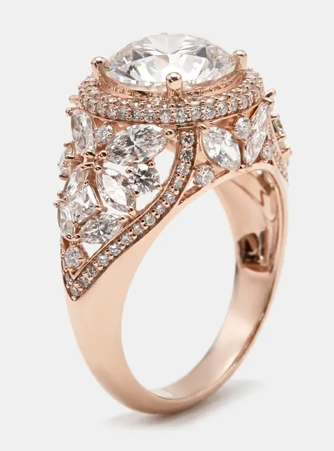 5 cts Lab Grown Diamonds 18k Rose Gold Ring Size 52