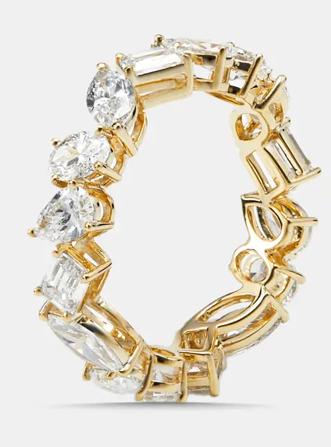 3.2 cts Lab Grown Diamonds 18k Yellow Gold Ring Size 53