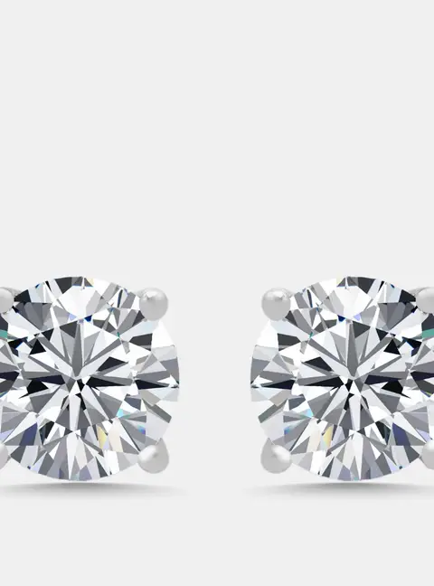 2.00 cts Round Lab Grown DIamond 14k White Gold Earrings