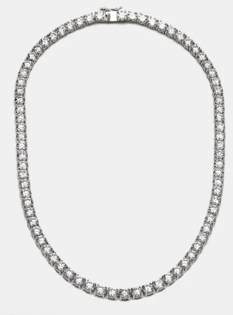40 cts Round Lab Grown DIamond 14k White Gold Necklace