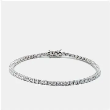 3.5 cts Round Lab Grown DIamond 14k White Gold Bracelet 17 cm