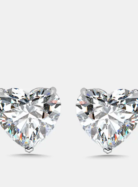 10 cts Heart Lab Grown DIamond 14k White Gold Earrings