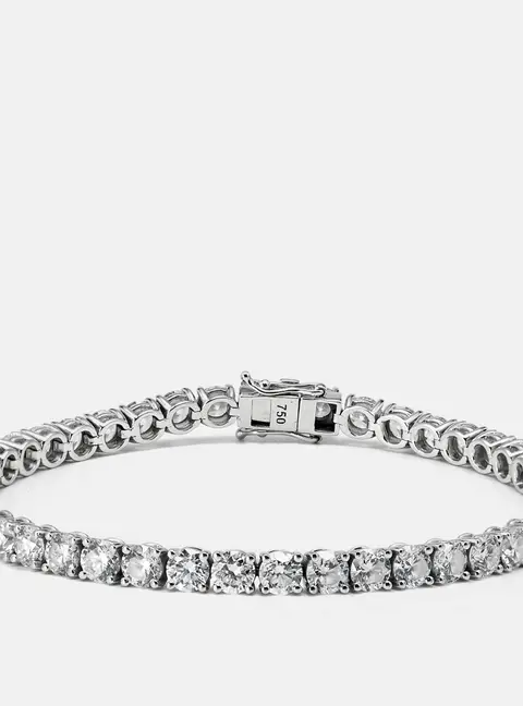 11.00 cts Round Brilliant Cut 18k White Gold Lab Grown Diamonds Tennis Bracelet