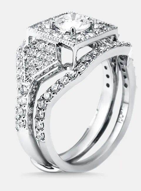 1.87 cts Round Lab Grown Diamond 14K White Gold Ring Size 54