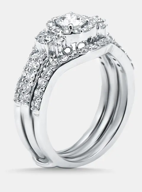 1.37 cts Round Lab Grown Diamond 14K White Gold Ring Size 54