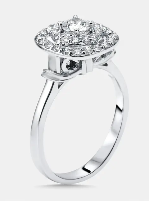 0.74 cts Round Lab Grown Diamond 14K White Gold Ring Size 55