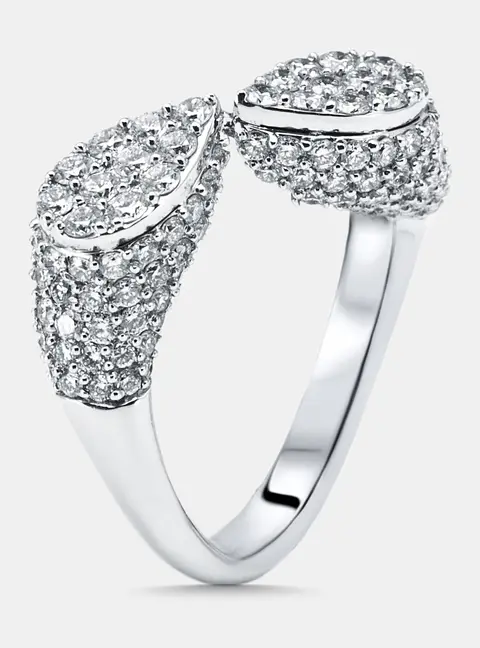 2.34 cts Round Lab Grown Diamond 14K White Gold Ring Size 54