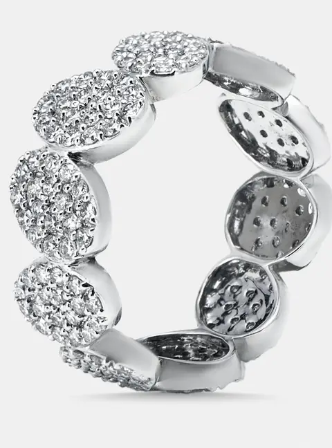 1.66 cts Round Lab Grown Diamond 14K White Gold Ring Size 54