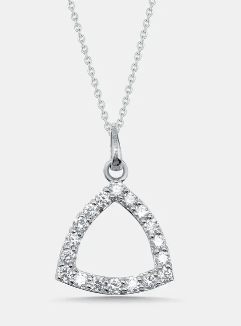 0.57 cts Round Lab Grown Diamond 14K White Gold Pendant Necklace