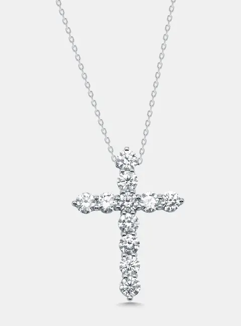 1.98 cts Round Lab Grown Diamond 14K White Gold Pendant Necklace