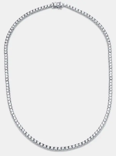 13 cts Round Lab Grown Diamonds Sterling Silver 925 Necklace