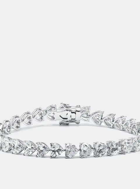 9 cts Heart Lab Grown Diamonds 18k White Gold Bracelet