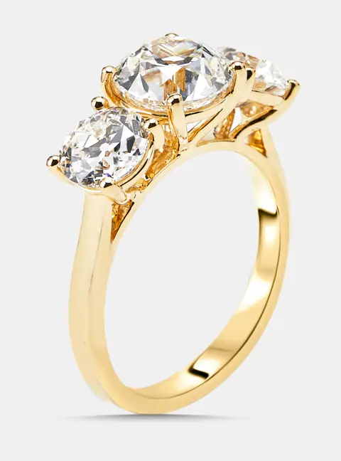 4.2 cts Round Lab Grown Diamonds 14k Yellow Gold Ring Size 51