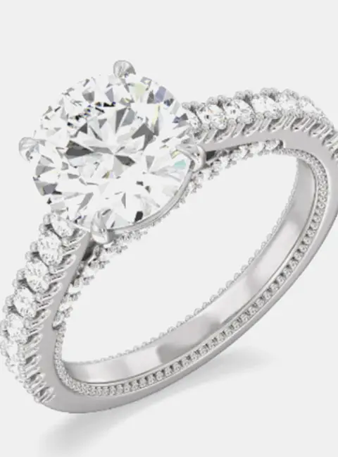1.80 cts Round Lab Grown 14k White Gold Diamond Wedding Ring US 7