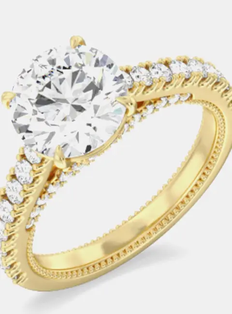 1.80 cts Round Lab Grown Diamond 14k Yellow Gold Wedding Ring US 6