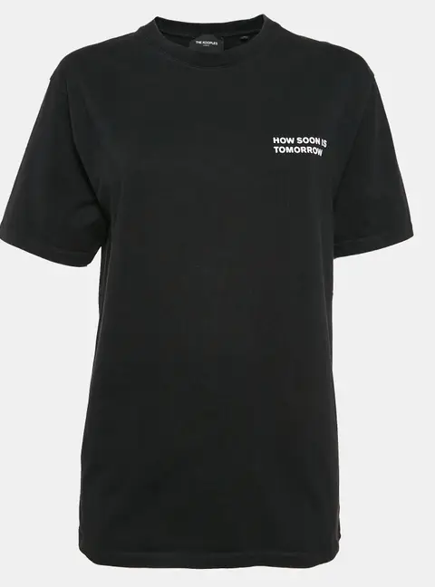 The Kooples Black Printed Cotton Jersey Crew Neck T-Shirt M