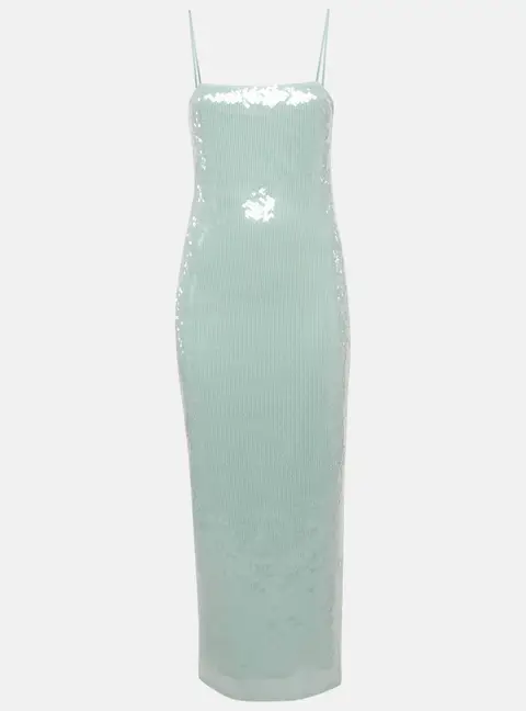 The Robe Blue Sequin Midi Slip Dress M