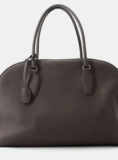 The Row India 15.75 Brown Grained Leather Top Handle Bag