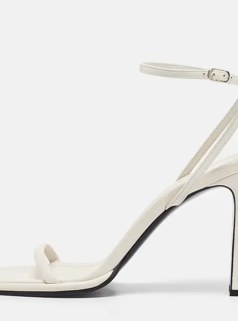 The Row White Leather Ankle Strap Sandals Size 40