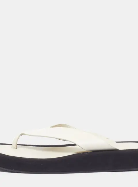 The Row Ginza Size 41 White Leather Thong  Flat Sandals