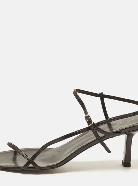 The Row Size 41.5 Black Leather Slingback Sandals