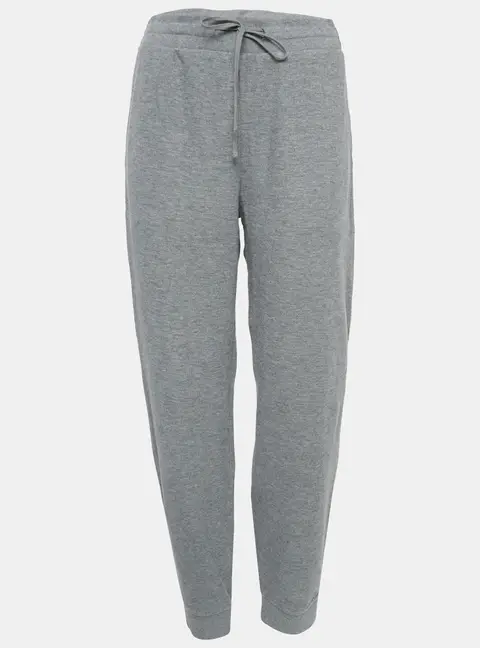 Theory Grey Pima Organic Cotton Rib Knit Trackpants L