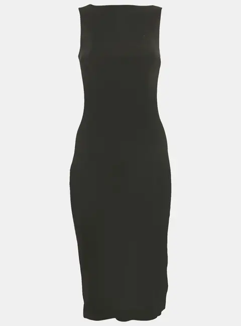 Theory Black Jersey Sleeveless Midi Dress S