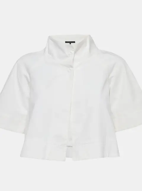 Theory White Cotton Gabardine Top XS