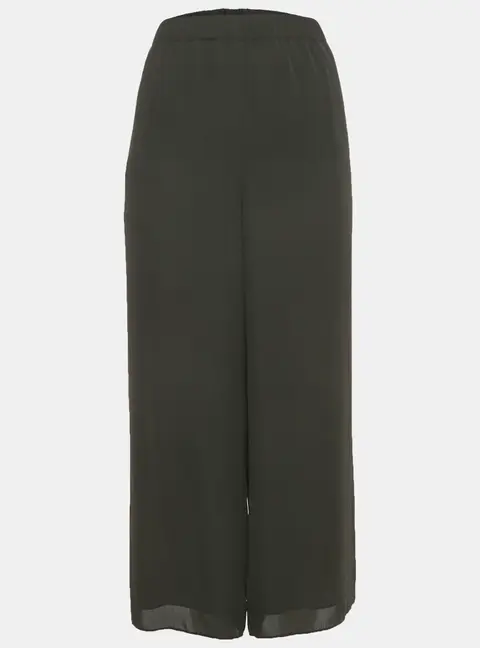 Theory Black Chiffon Wide-Leg Trousers L