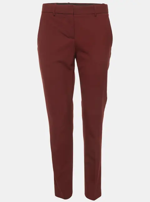 Theory Burgundy Wool Blend Formal Trousers S