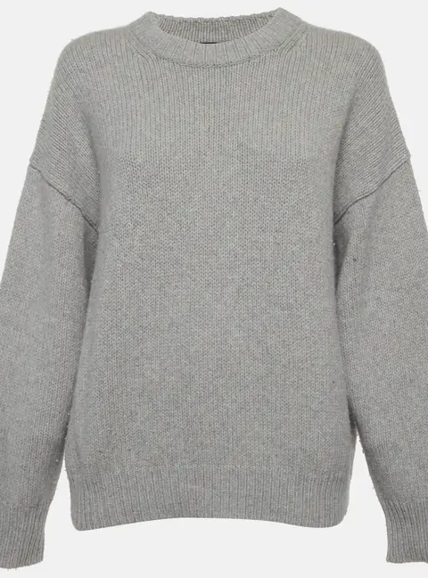 Theory Grey Wool Blend Crew Neck Sweater S