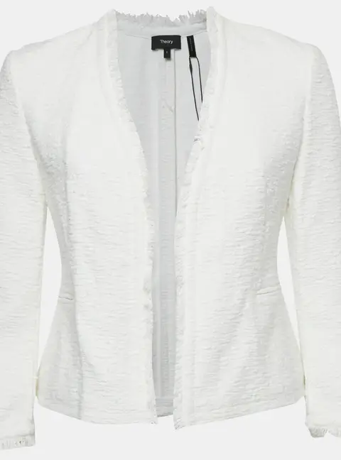 Theory White Spring Tweed Lindrayia R Jacket XS
