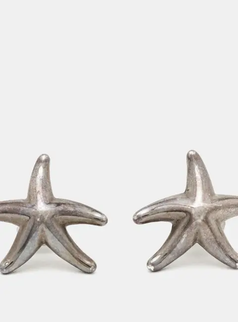 Tiffany & Co Elsa Peretti Starfish Sterling Silver Stud Earrings