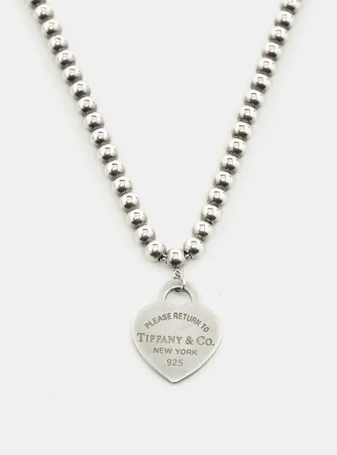 Tiffany & Co. Return To Tiffany Heart Sterling Silver Bead Pendant Necklace