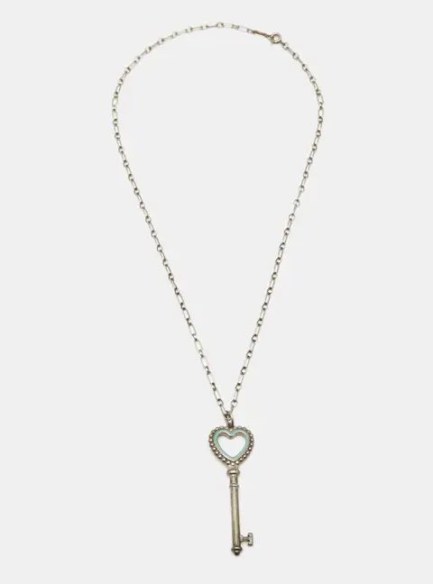 Tiffany & Co. Key Enamel Sterling Silver Necklace
