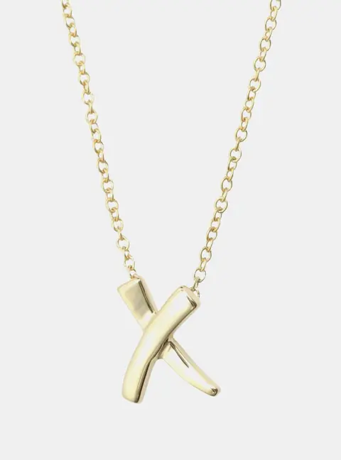 Tiffany & Co. Paloma Picasso Graffiti X 18k Yellow Gold Women's Necklace