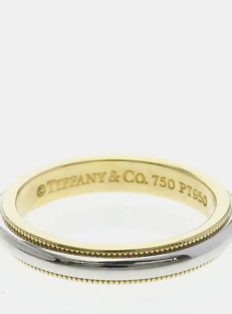 Tiffany & Co. Miligrain 18K Yellow Gold Band Ring EU 49
