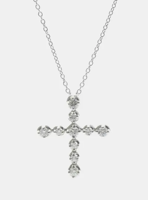 Tiffany & Co. Paloma Picasso Tenderness 18k White Gold Diamonds Necklace
