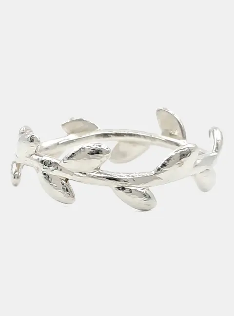 Tiffany & Co. Silver Olive Leaf Ring US 7.5