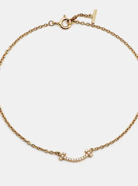 Tiffany & Co. Tiffany T Smile Diamonds 18k Yellow Gold Small Bracelet