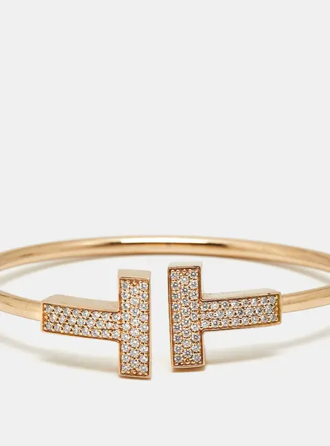 Tiffany & Co. Tiffany T Diamonds 18k Rose Gold Medium Bracelet
