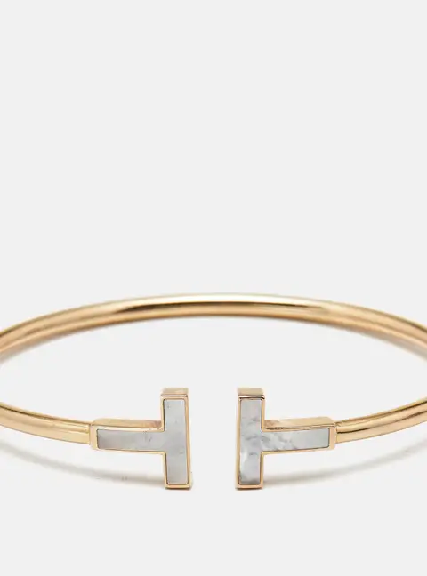 Tiffany & Co. T Wire Mother of Pearl 18k Rose Gold Bracelet