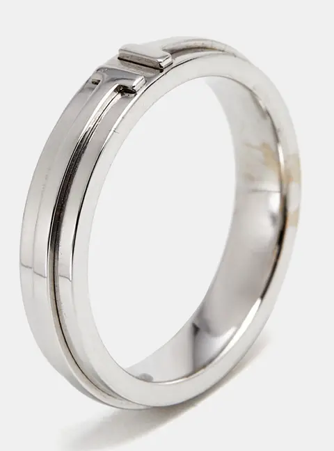 Tiffany & Co. Tiffany T 18k White Gold Narrow Ring Size 59