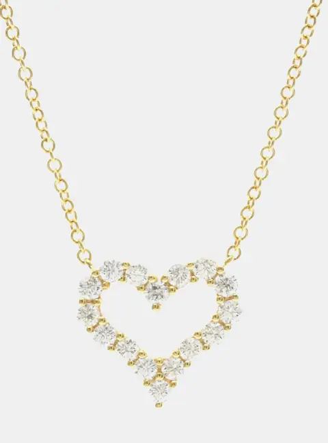 Tiffany & Co. Sentimental Heart 18K Yellow Gold Diamond Necklace