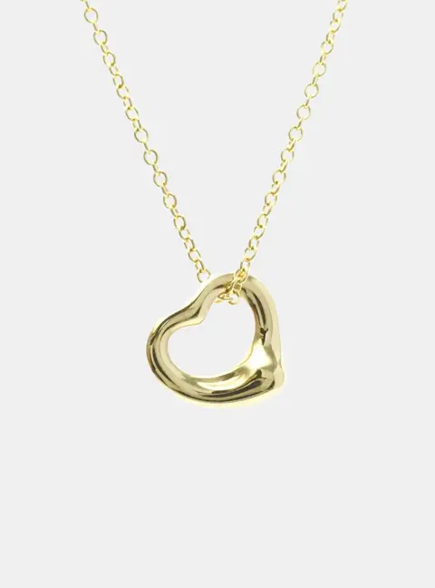 Tiffany & Co. Elsa Peretti Yellow Gold Open Heart Necklace