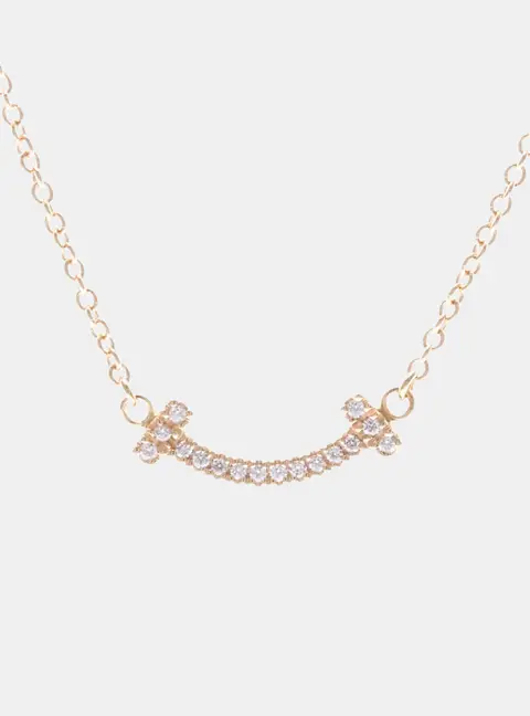 Tiffany & Co. T Smile Diamond Yellow Gold Small Necklace